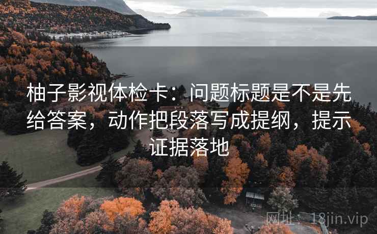 柚子影视体检卡：问题标题是不是先给答案，动作把段落写成提纲，提示证据落地